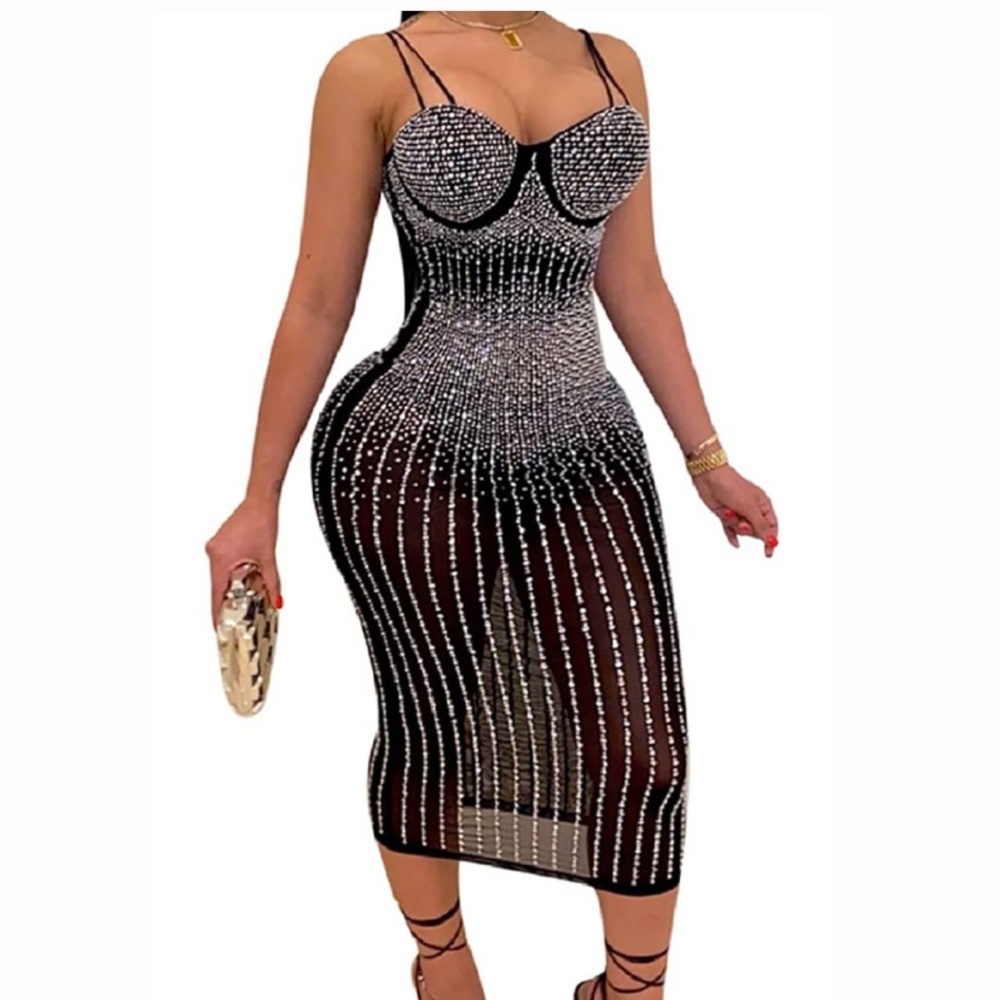 Sheer Bodycon Dress, Sexy See Through Dress Evening Cocktail Party Club Wear